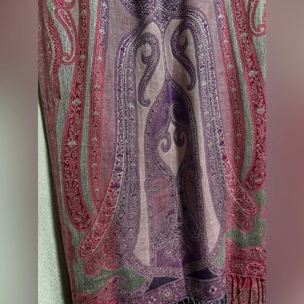 Collection Eighteen Purple Potion Elegant Pink and Purple Paisley Scarf NWT